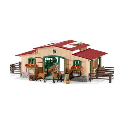 Establo con caballos y accesorios Schleich