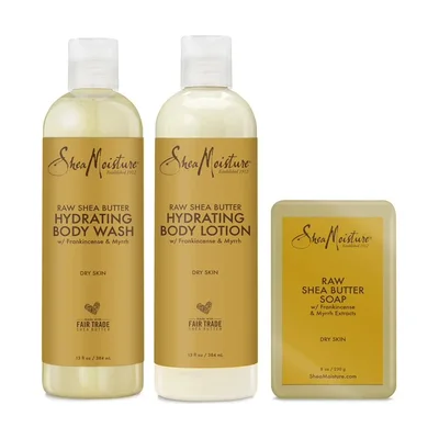 SheaMoisture Raw Shea Butter Bade- und Pflegeset, 3-teilig