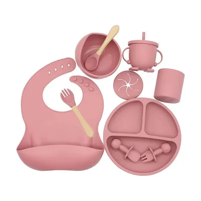 NobleTots 7-Piece Silicone Feeding Set