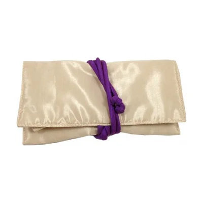 Silk Jewelry Roll with Zippered Pockets
