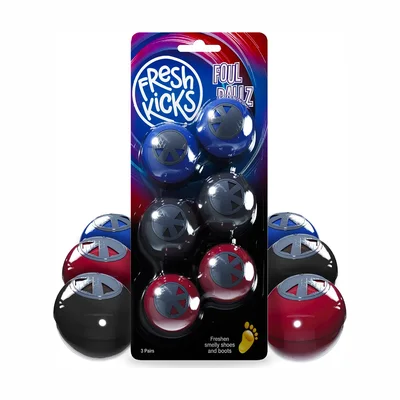 Boules désodorisantes pour chaussures Fresh Kicks Foul Ballz, lot de 6