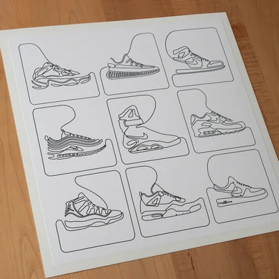 Lot d’affiches sneakers au trait, sans cadre