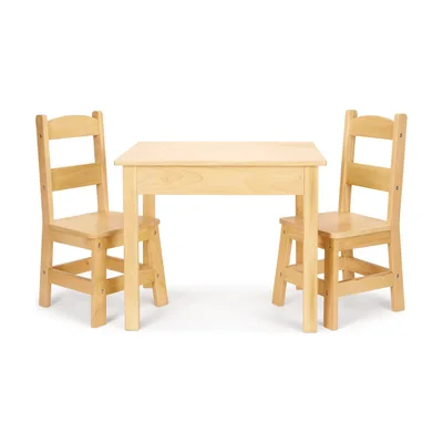 Melissa & Doug Kindertisch mit 2 Stühlen aus Massivholz