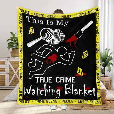 Plaid « This Is My True Crime Watching Blanket »