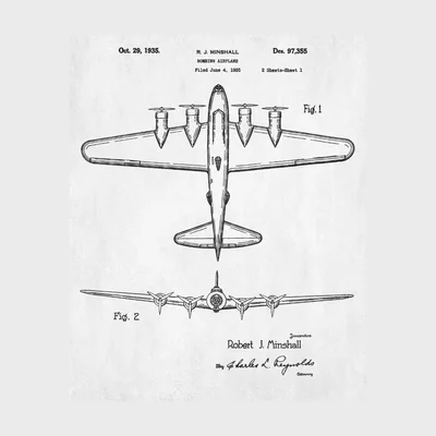 B-17 Flying Fortress Vintage Airplane Patent Print