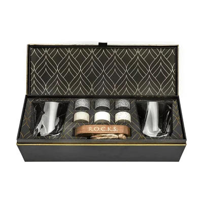 Whisky-Steine mit 2 Kristallgläsern im Geschenkset