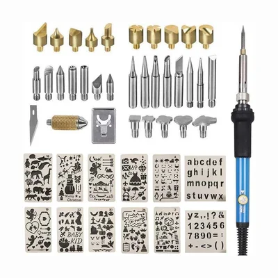 Kit pirografo a temperatura regolabile, 46 pezzi