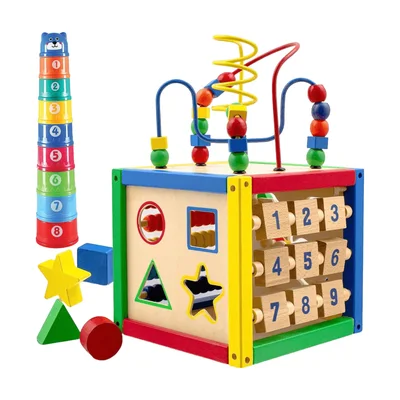 Play22 5-in-1 Wooden Activity Cube